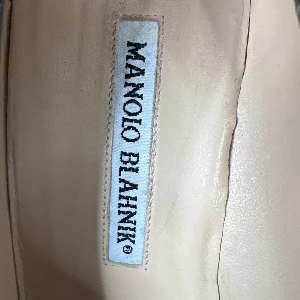 Vintage Manolo Blahnik Women's Brown Leather Pumps Size 38.5 US 7.5